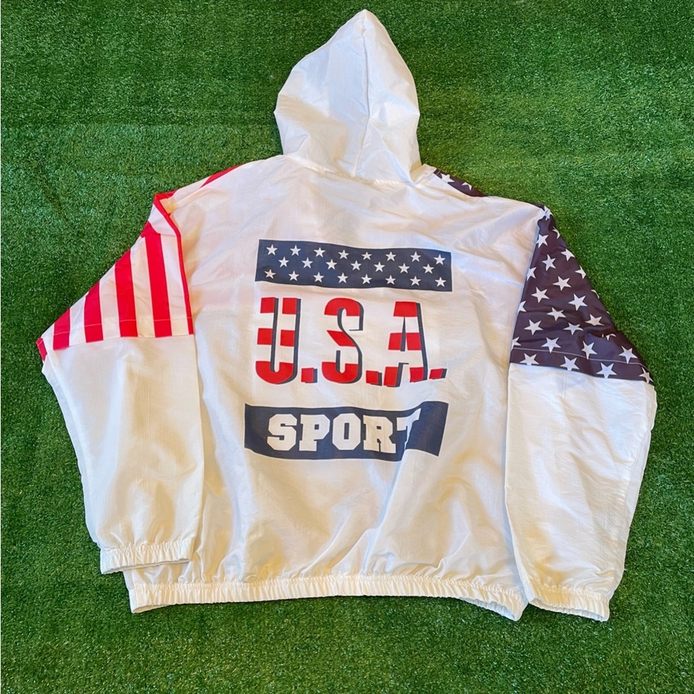 Stefano Man 90s U.S.A. Sport Olympic Patriotic Windbreaker